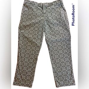 Patagonia Women’s Capri-Style Green Pattern Pants- Organic Cotton -Size 10